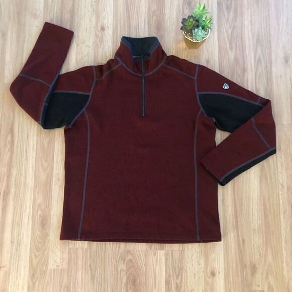 Kuhl Revel 1/4 Zip Sweater Mole/Charcoal Men's SIZE MED - Picture 2 of 11